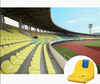 PP Injection Molded Fixed Plastic Stadium Chair, Plastic Bucket Seat for Football Stadium