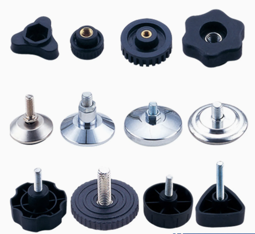 Custom Plastic Injection Molded Cabinet Parts Adjustable Leg/Feet Plastic Parts by PVC/ABS/PP/PE/PA6/PA66